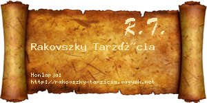 Rakovszky Tarzícia névjegykártya
